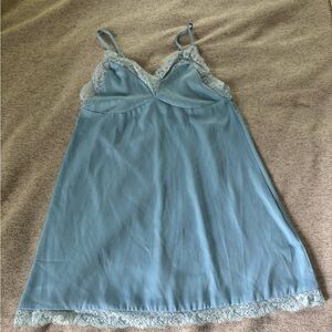 Frankie's Bikinis Blue Lace Trim Chemise